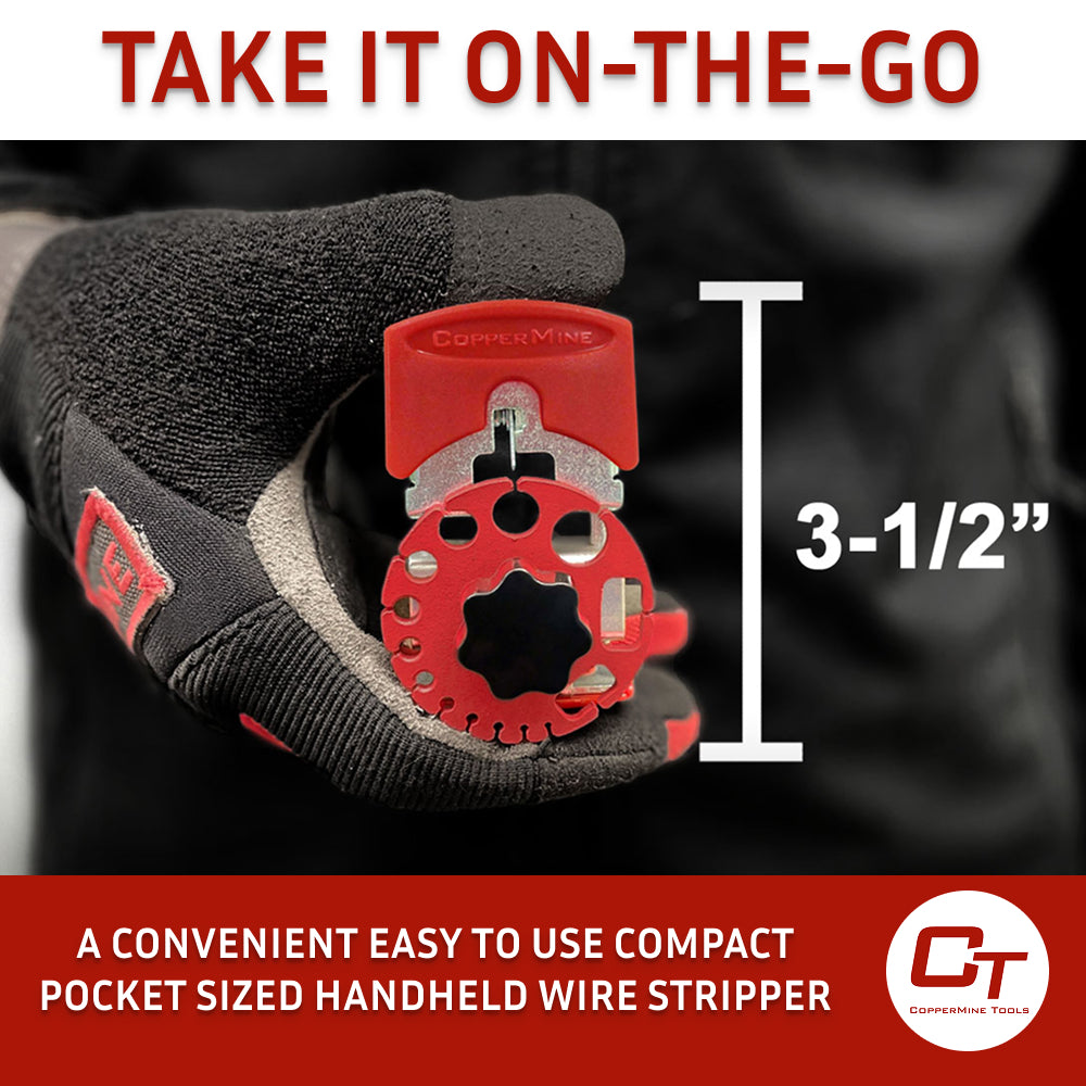 on the go wire stripper, portable wire stripper, best wire stripper, copper wire stripper, manual wire stripping machine, compact copper wire stripping machine, pocket sized wire stripper