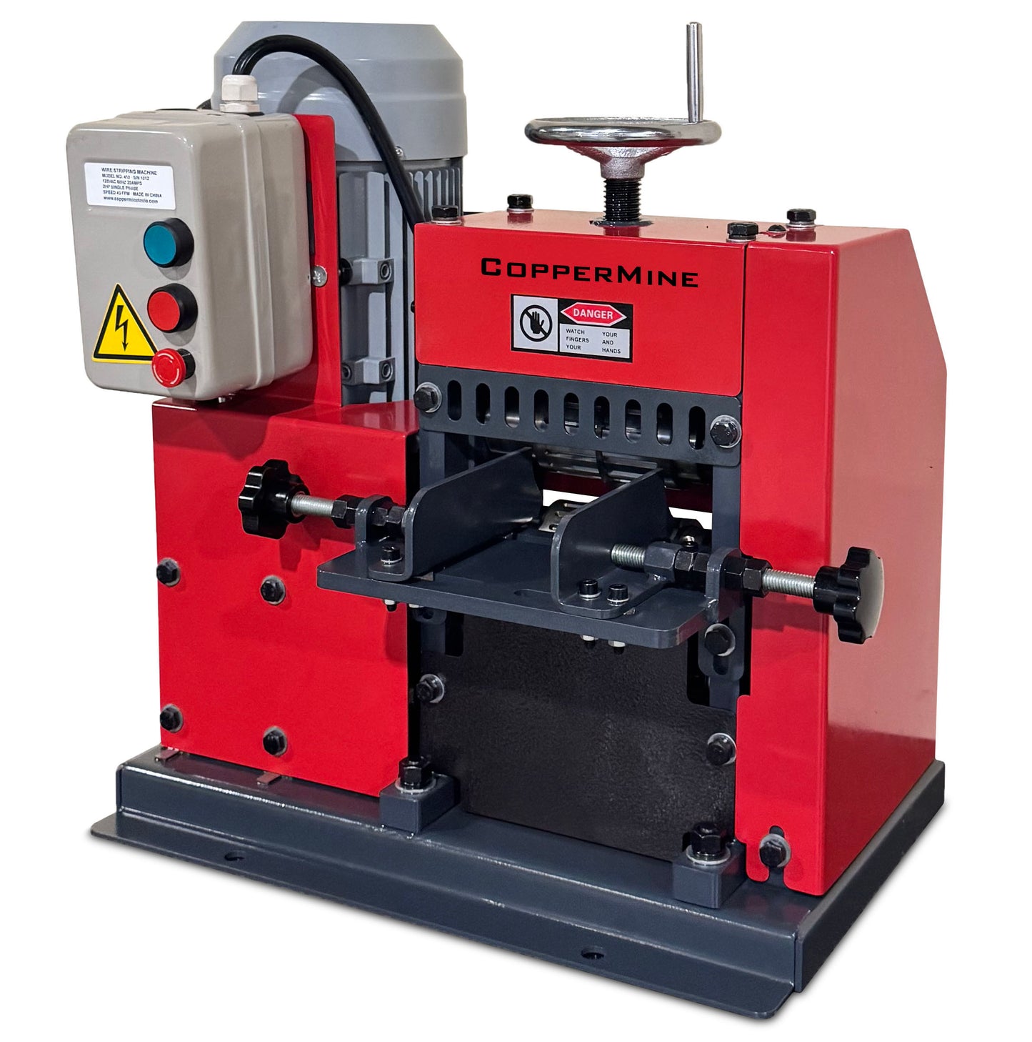Wire Stripper, wire stripping machine, large diameter wire stripper, large cable wire stripper, table top wire stripper, fast wire stripping machine, cable wire stripping machine, powered wire stripping machine, copper wire stripping machine, best wire stripping machine, best wire stripper