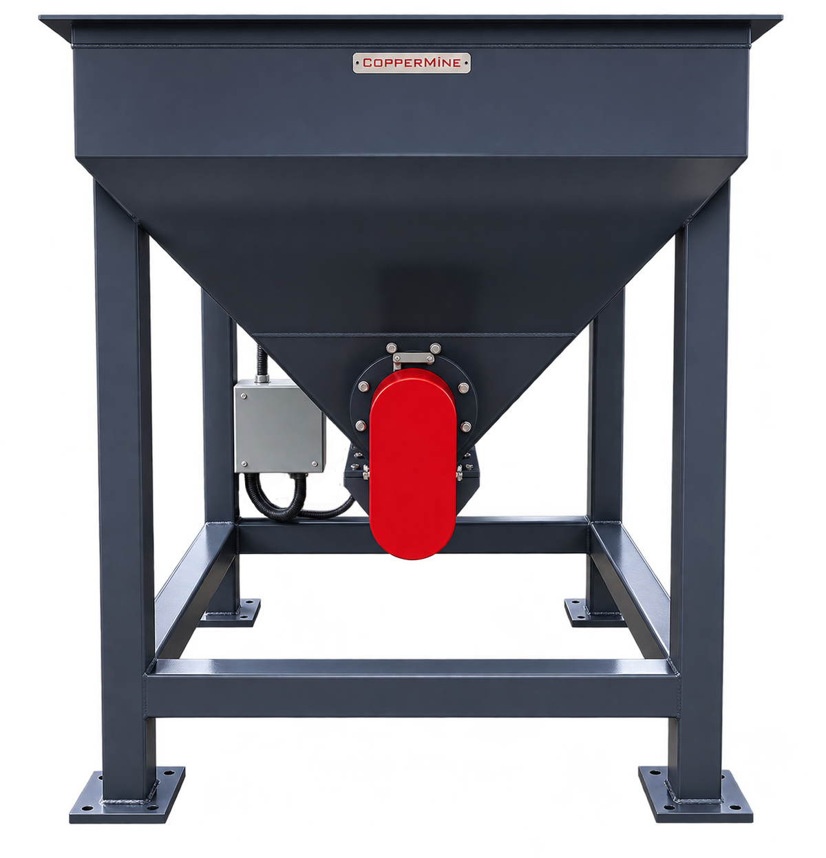 CopperMine® 2.5 Cubic Yard Surge Bin Dosing Hopper Silo with Single Shaft Auger & Agitator