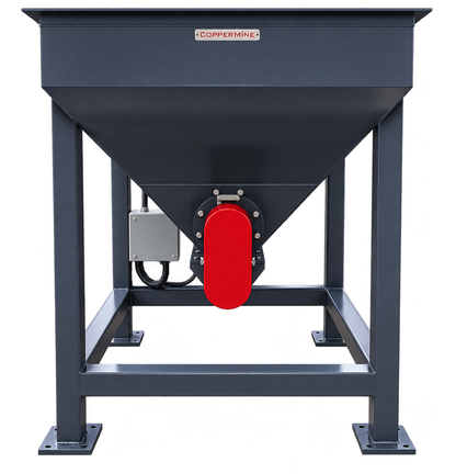 CopperMine® 2.5 Cubic Yard Surge Bin Dosing Hopper Silo with Single Shaft Auger & Agitator