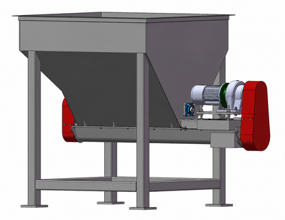 CopperMine® 2.5 Cubic Yard Surge Bin Dosing Hopper Silo with Single Shaft Auger & Agitator