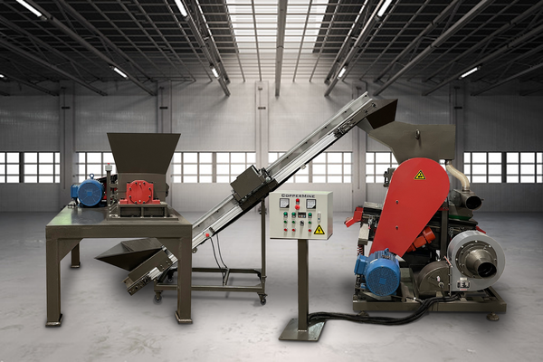 Industrial Copper Wire Recovery Granulator System Complete with Preshredder and Conveyor